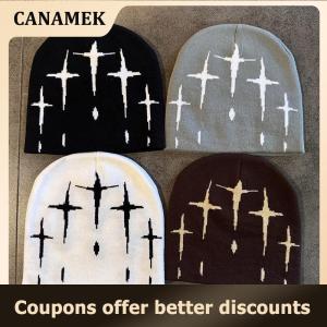 【 CANAMEK 】 New Retro Niche Knitted Hat Womens Autumn And Winter Warm Pullover Cold Hat Street Photograph Concave Shape Wool Hat