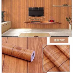 Cuộn 10 Mét Giấy Dán Tường Khổ 45cm Có Keo KS004 - Ván Sọc Xinh Xắn