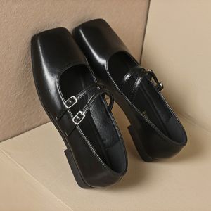 One shoes ฤดูใบไม้ผลิ 2024 ใหม่สไตล์เกาหลีปั๊มนิ้วเท้าเหลี่ยมฝรั่งเศสสตรีมีครรภ์สามารถสวมรองเท้าแมรี่เจนส้นแบนที่อ่อนนุ่มได้