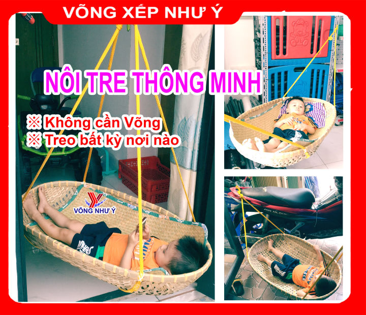 Nôi tre cho bé loại không cần đặt võng xếp treo bất kỳ chỗ nào phù hợp ...