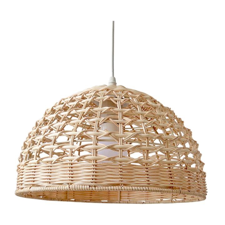 Rattan Lampshade Boho Scandi Rattan Lamp Shade Shade Chandelier Basket ...