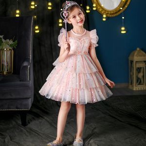Girls Summer 2024 Fashionable Aisha Dress New Rainbow Princess Womens Ponchy
