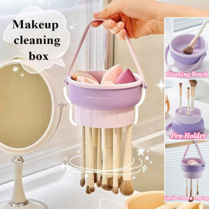 3 in 1 Makeup Brush Cleaning Bowl Cleaning Pad Makeup Brush Cleaner Beauty Tool Drying Storage Box