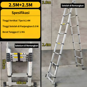 3.2M/3.8M/5M Tangga multifungsi/tangga teleskopik rumahan/tangga aluminium tebal/tangga lipat
