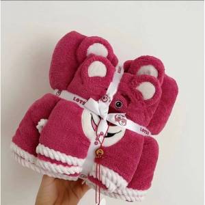 💥พร้อมส่งผ้าขนหนูเซท2ผืนLotso Toy Story หมีล็อตโซ่กุ๊นขอบ