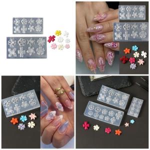 2Pieces Silicone Nail Embellishment Molds Flower Shape Small Accessories Crafting Molds Present for Beauty Enthusiasts