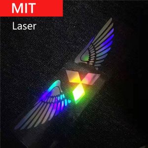Logo Sayap Stiker Mobil Laser Reflektif Tinggi Stiker Mobil Laser Sayap Malaikat Warni Stiker Dekoratif Body Mobil Gores Anti Air Dekorasi Decals