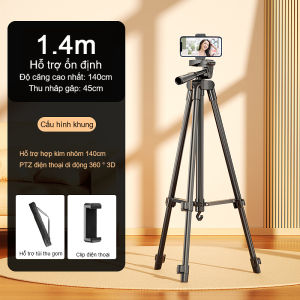 Chân Quay Máy Ảnh Điện Thoại Tripod 360°Khung Nhôm Cao Cấp Chắc Chắn Cao 1m4/1m7 Có Đèn Selfie Phụ Kiện chanquay dienthoai gimbal xoay tripod