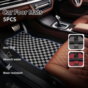 5 SET  Car Floor Mat Universal Anti-Slip Carpet Checkmate Karpet Fits Perodua Honda Toyota MYVI AXIA BEZZA SAGA VIVA