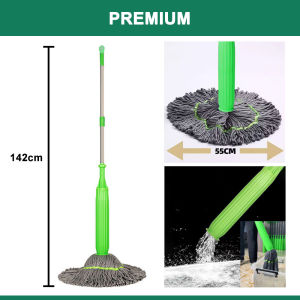 Borong365 Self Squeeze Microfiber Mop Squeeze Scrubber Mop Self Twisting Mop Household Cleaning Tool Mop Lantai 拖把