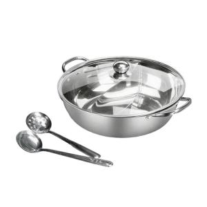 เครื่องครัวซุปสแตนเลสสองส่วนที่มีฝาปิดออกแบบมาเพื่อให้ความร้อนและการสังสรรค์ในครอบครัว