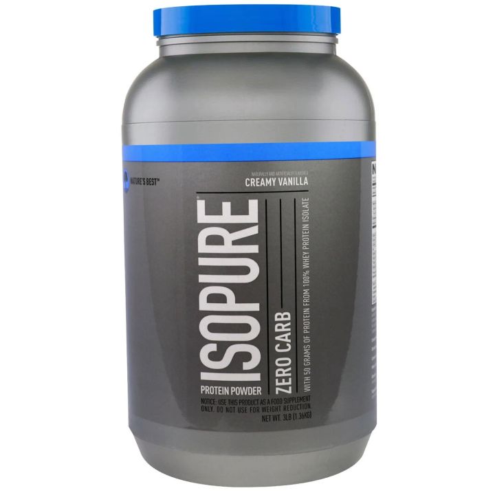 (Free Creatine Sachets) Isopure Zero Carb Protein Powder 100% Whey Protein Isolate Vitamin C and Zinc for Immune Support 3 lbs