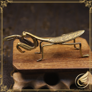 Decor Mini Tượng Bọ Ngựa Rình Mồi Tượng Đồng Nhỏ Trang Trí Tiểu Cảnh Bàn Trà Bằng Đồng Thau - Đồ Đồng Thuận Tâm