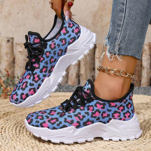 [Free Shipping] Spring New Fashion Trendy Versatile Comfortable Non-Slip Soft-Soled Sneakers With Knitted Mesh And Laces For Women