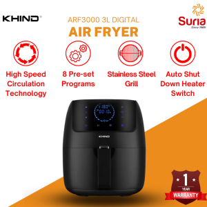 Khind 3L 4.5L 9.5L Digital Air Fryer Multi Air Fryer Oven Penggoreng Udara 空气炸锅 ARF45W ARF3000 ARF9500 with High Speed Circulation Technology