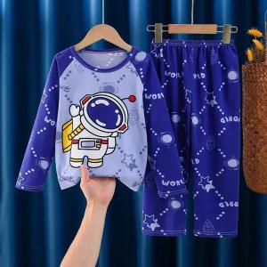 Children Winter Kawaii Children Milk Silk Pajamas Sets Girl Boy Sleepwear Korean Kids Homewear Clothes Cute Anime Loungewear