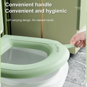 ✨ Wipeable Waterproof Foam Convenient Skin-friendly Washable Adhesive Back Reinforced Moisture-proof Toilet Seat Cover - Hot-selling Waterproof Antibacterial Toilet Seat Cover - Four Seasons Universal
