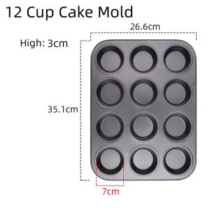 6/12Holes Non-Stick Muffin Baking Tray 3OZ Cupcake Pan Cupcake Mold Baking Pan Bakeware Kitchen Supplies