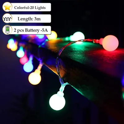 Globe String Lights Battery Powered Fairy String Lights 220V Plug-in Waterproof Mini Globe Lights Decoration Indoor Outdoor Party Wedding Christmas Tree Garden