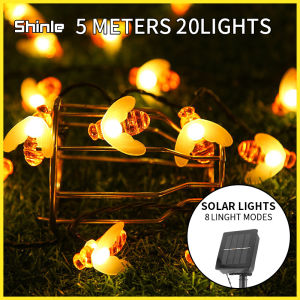 solar led lights 20/50/100 Led String Fairy Light Party Outdoor Christmas Decorate Garden Bee Decoratio