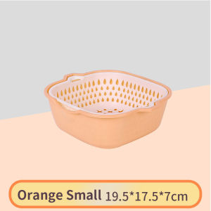 Kitchen Double Drain Basket Bowl Washing Storage Basket Strainers Bowls Drainer Fruit Vegetable Cleaning Colander Tool