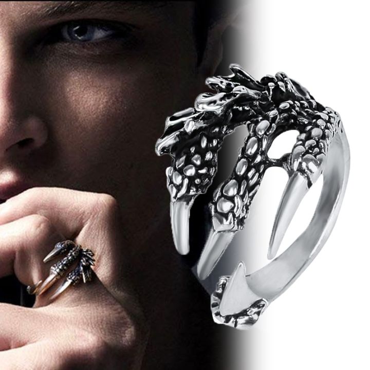 Stainless Steel Adjustable Opening Ring Men's Alloy Silver Fashion