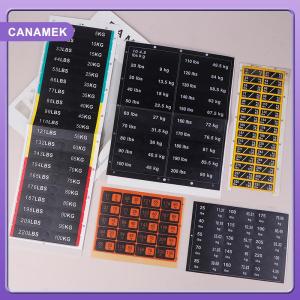 【CANAMEK】 Trọng lượng Stack nhãn 4.5kg đến 150kg nền đen số Trắng Trọng lượng Stickers cho thiết bị tập thể dục phòng tập thể dục sức mạnh Đào Tạo