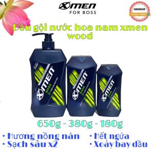 Dầu gội hương nước hoa X-Men Wood - Fire cho bạn mái tóc khỏe và da đầu sạch gàu nay đủ kích cỡ 180g 380g 650g tha hồ lựa chọn