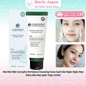Sữa Rửa Mặt Caryophy Portulaca Cleansing Foam Sạch Sâu Ngăn Ngừa Mụn Kiềm Dầu Hàn Quốc Tuýp 150ml