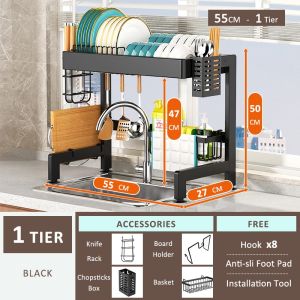 LampTwist Dish Rack With Cover 65/85/95/105CM dish rack organizer cabinet stainless steel kitchen rack plates organizer storage metal dish cabinet rack