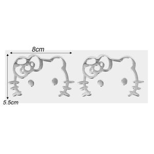 【Swan home】 6 miếng dán màu bạc hello kitty dễ thương thiết bị ngoại vi Mèo hoạt hình dễ thương máy tính sinh viên di động nhãn dán ô tô miếng dán cốc nước PVC