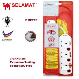 Selamat 2M 3G 4G 5G Extension Trailing Socket MA-1183 / MA-1184 / MA-1185 SIRIM APPROVE