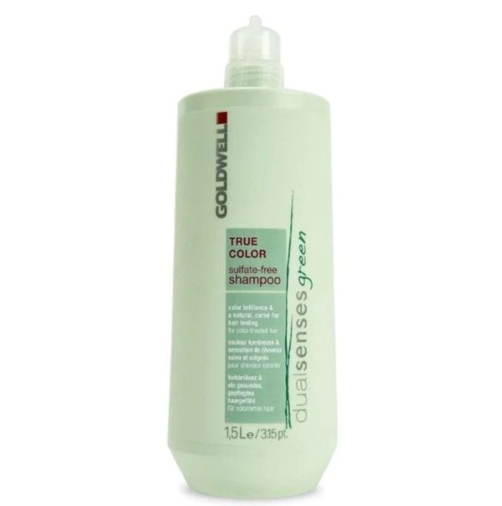Goldwell Dual Senses Green True Color Sulfate-Free Shampoo 1500ml - For Colour Treated Hair, For Brilliance and a Natural Cared-For Hair Feeling