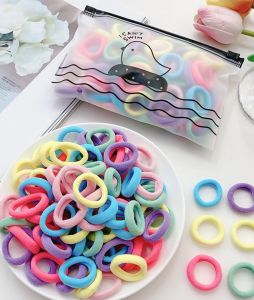 100Pcs/Bag Simple Hair Ring Basic Style Hair Band Thin Hair Rope Hair Accessories Thin head rope rubber band female tie head Korean cute