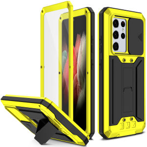 Kickstand Shell phone casing Dustproof Shockproof Case for Samsung Galaxy S25 S24 S23 S22 S21 Ultra Samsung Galaxy S23 S22 Plus R-JUST Shockproof Dustproof Waterproof Protector Case