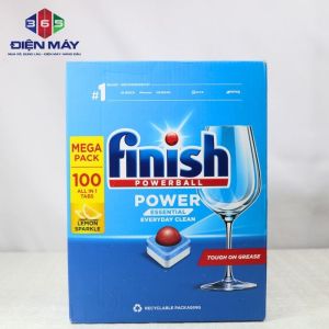 Finish Essential – Viên rửa chén Finish Essential 100 viên – 6 chức năng sạch tiết kiệm – Hiệu quả cao cho máy rửa bát lớn