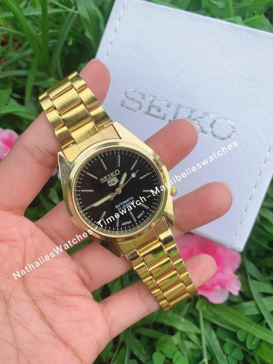 Seiko 5 watch Gold Black Big Size Unisex Lazada PH