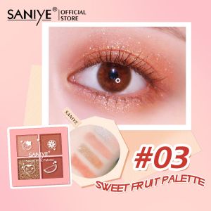 SANIYE 4 Warna Eyeshadow Palette Contour Blush Highlight 4IN1 Mini Nyaman Makeup Set E0435