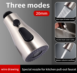 3 Functions Kitchen Faucet Head Replacement Pull Down Sink Faucet Spray Head Nozzle