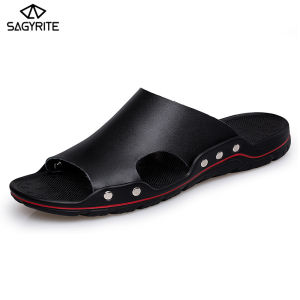 SAGYRITE Dép Dành Cho Nam Giới Và Phụ Nữ Da Flip Flops Ngoài Trời Dép Giản Dị Cao Su Duy Nhất Kích Thước Lớn 38-48