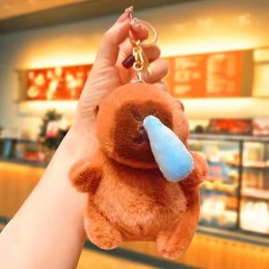 Gantungan Boneka Capybara Turtle Tiup Balon Bunyi Saat Di Shake Keychain Bag School Ganci Mobil Hadiah Souvenir Lucu