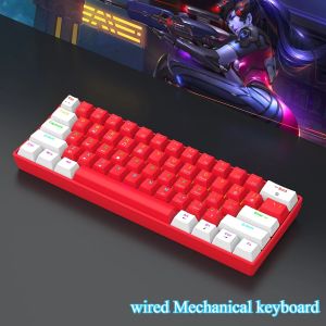 Mechanical Keyboard Gamer 60%6 1Keys Backlit PC Switches Keyboards Portable Wired Cute Laptop Key Board Teclado Mecanico2026