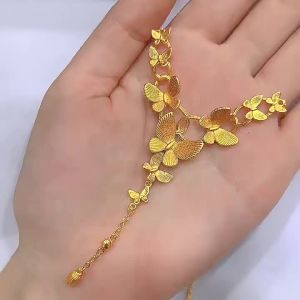 Does not fade for a long time 5 Butterfly necklace for women light luxury high-end niche design collarbone chain jewelry for wedding