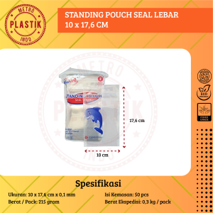 Standing Pouch Double Seal 9x15 / 10x17 / 12x20 / 14x22 / Plastik Kemasan Snack / Plastik Klip Berdiri