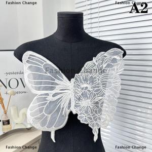 [COD] Fashion Change Fashion Large Butterfly Embroidery Appliques For Clothes Patches Lace Fabric Accessories For Wedding Dress Bridesmaid DIY Decor