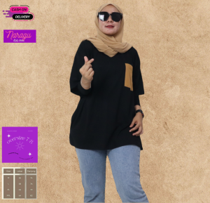 NARAGU - Atasan Wanita Oversize Pocket basic baju cewek Korean Style keren terbaru kaos jumbo baju bigsize kasual shirt