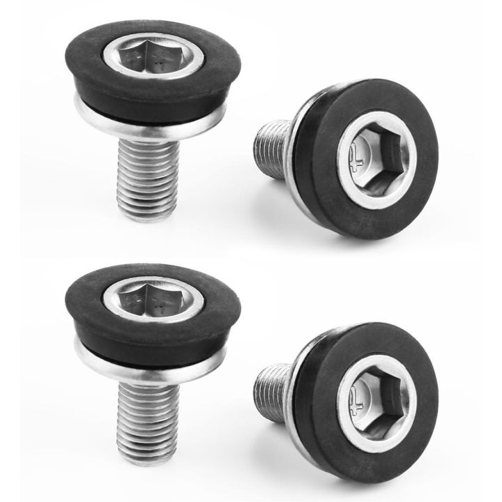 4PCS Bike 8mm Hex Cank Am Fixing Bolts Scews With Caps