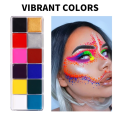 12 Colors Face And Body Paint Professional DIY Body Paint Palette Highly Saturated Face Paint Set. 