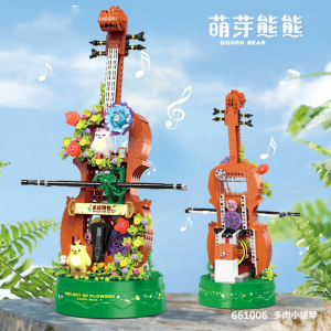 โมเดลเครื่องประดับบล็อคไวโอลินประกอบกล่องดนตรีของขวัญของเล่นเด็ก