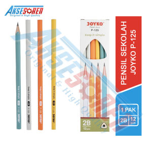 Aksesoren Pensil Joyko [P-125/12 Pcs] / Pencil 2B For Compter / Pensil Segitiga Triangel Triangular Grip 1 Pack / Alat Tulis Gambar